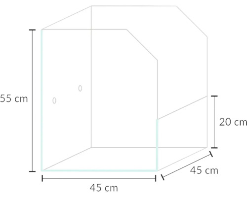 Paludarium Blau aquaristic Cubic Selva 45 Terrarium Set, ohne Beleuchtung, ca. 45 x 45 x 20 / 55 cm, 6 mm Opti-White-Glas, DC - Pumpe 3,5 W 200 l/h, Ultraschallnebler