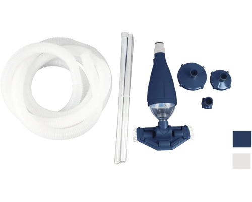 Kit de nettoyage de piscine avec tuyau, perche, tête de brosse et adaptateurs pour entretien de piscine