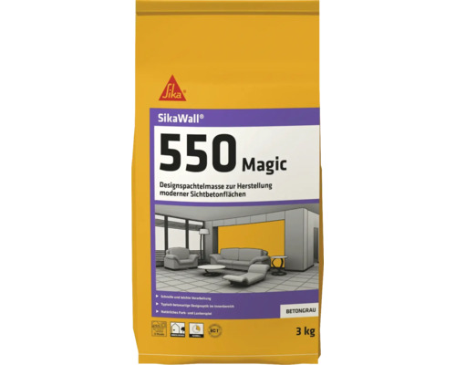 Enduit design SikaWall®-550 Magic pour surfaces murales aspect béton apparent 3 kg