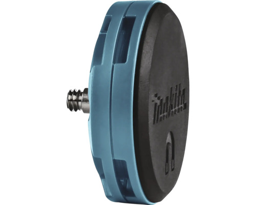 Support magnétique Makita avec filetage, rond, bleu et noir, en plastique et métal, Makita Logo.