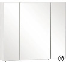 Armoire de toilette Möbelpartner Basic 80 x 16 x 70 cm blanc à haute brillance 3 portes (Image AI modified or generated)