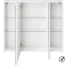 Armoire de toilette Möbelpartner Basic 80 x 16 x 70 cm blanc à haute brillance 3 portes (Image AI modified or generated)