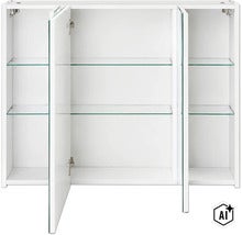 Spiegelschrank Möbelpartner Basic 90 x 16 x 70,7 cm weiß hochglanz 3-türig (Image AI modified or generated)