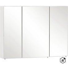 Spiegelschrank Möbelpartner Basic 100 x 16 x 70 cm weiß hochglanz 3-türig (Image AI modified or generated)