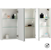 Armoire de toilette Möbelpartner Basic 120 x 16 x 70 cm blanc à haute brillance 3 portes (Image AI modified or generated)