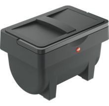 Bac à sel Hailo en plastique avec couvercle pour le stockage de sel de déneigement ou de gravillons pour l extérieur