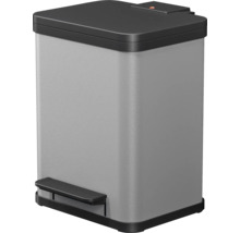 Poubelle à pédale rectangulaire en métal avec couvercle et pédale pour une élimination facile des déchets.