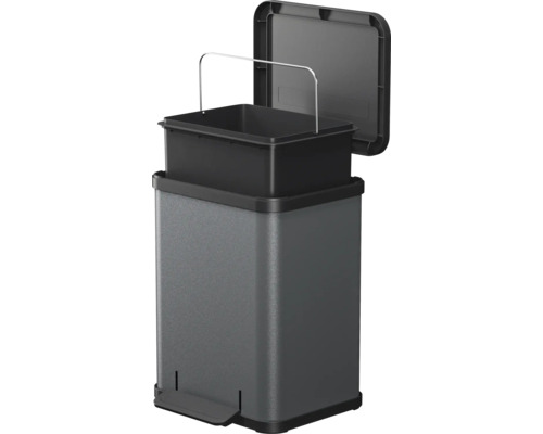 Poubelle à pédale avec seau intérieur en plastique et corps en métal pour la maison et le bureau