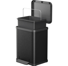 Poubelle rectangulaire avec mécanisme à pédale et seau intérieur amovible en plastique avec poignée de transport en métal