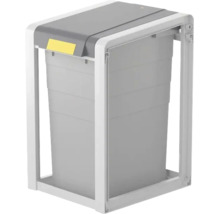 Système de tri des déchets encastrable pour installation dans un meuble de cuisine avec seau en plastique amovible et couvercle.