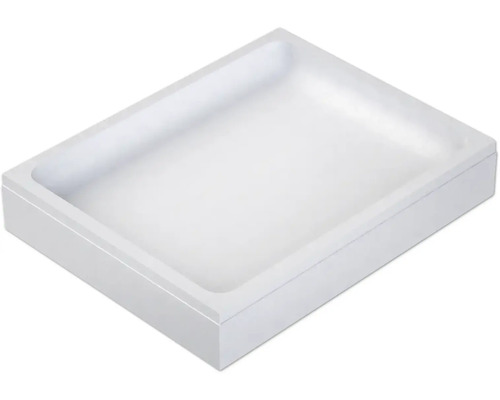Receveur de douche rectangulaire blanc en acrylique sanitaire.
