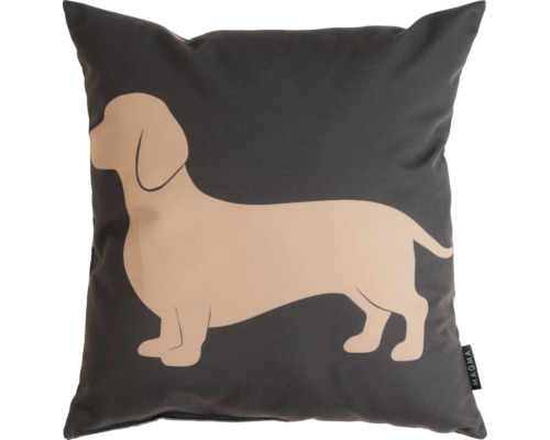 Kissen Dackel Franz anthrazit 45x45 cm