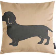 Kissen Dackel Franz taupe 45x45 cm