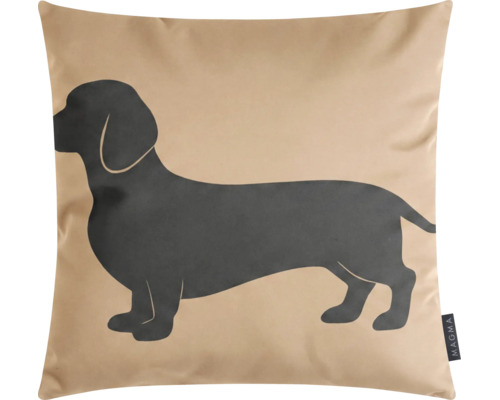 Kissen Dackel Franz taupe 45x45 cm