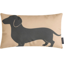 Kissen Dackel Franz taupe 50x30 cm