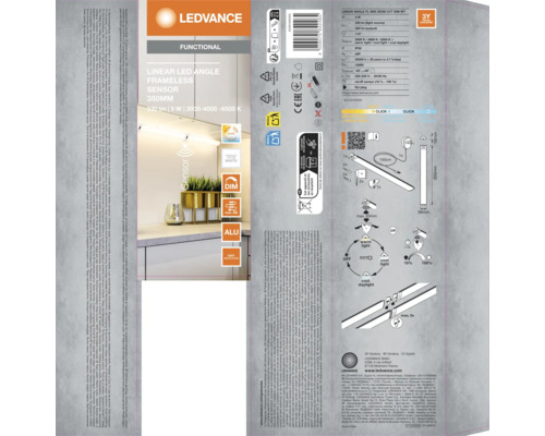 LED Unterbauleuchte dimmbar 5W 320 lm Einstellbares Weiß mit Sensor 35 cm Linear Angle weiß