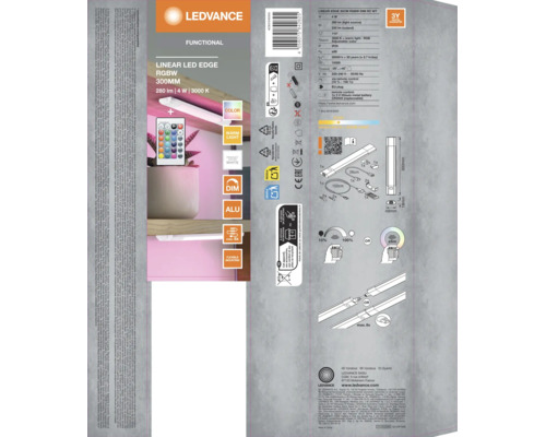 LED Unterbauleuchte dimmbar 4W 230 lm 3000 K RGBW mit Sensor + Fernbedienung 30 cm Linear Edge weiß
