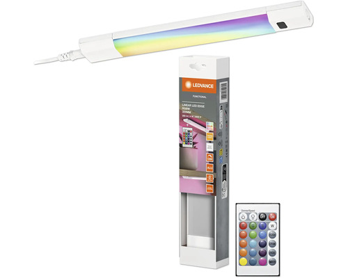 Éclairage LED sous-meuble à intensité lumineuse variable
 4W 230 lm 3000 K RGBW avec capteur
 + télécommande 30 cm Linear Edge blanc