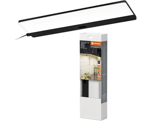 Éclairage LED sous-meuble panneau à intensité lumineuse variable
 5W 220 lm blanc réglable
 30x10 cm avec capteur
 Undercabinet Panel noir