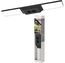 LED Unterbauleuchte dimmbar mit Steckdosen 10W 500 lm 3000 K cm Undercabinet Sockel schwarz