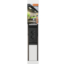 LED Unterbauleuchte dimmbar mit Steckdosen 10W 500 lm 3000 K cm Undercabinet Sockel schwarz