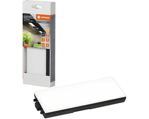 LED Unterbauleuchte dimmbar mit Steckdosen 3,85W 250 lm 3000 K 17,9 cm Undercabinet Sockel schwarz Erweiterung für Panel