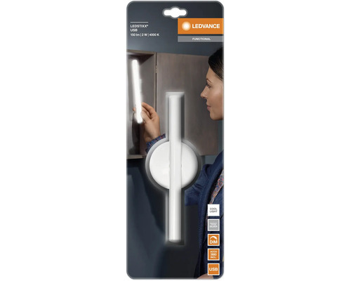 LED Unterbauleuchte 3-step dimmbar USB-aufladbar 2W 150 lm 4000 K 20,6 cm LEDStixx silber Spiegelleuchte