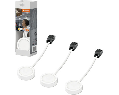Éclairage LED sous-meuble 3 spots 3x3W 250 lm 3000 K Ø 6,5 cm Undercabinet Spot blanc