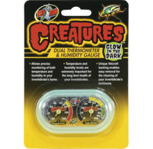 Thermomètre et hygromètre double Zoo Med Creatures pour terrariums permettant de mesurer la température et l humidité avec fermeture auto agrippante