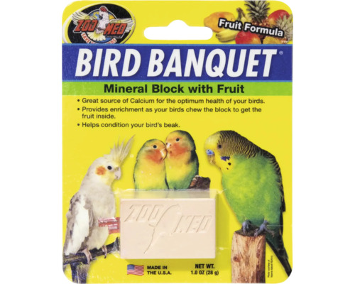 Bloc minéral aux fruits Zoo Med Bird Banquet pour oiseaux dans son emballage d origine