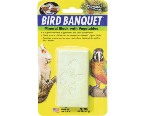 Bloc minéral Zoo Med Bird Banquet aux légumes pour oiseaux 142 grammes