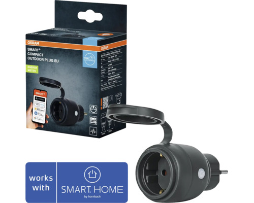 Prise extérieure intelligente Osram Smart+ Matter over WiFi noir IP 44