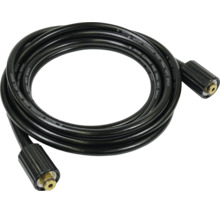 Tuyau haute pression noir pour nettoyeurs haute pression, enroulé, avec raccords en laiton.