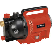 Pompe de jardin Einhell GC-GP 1045 avec poignée de transport, interrupteur de marche et arrêt et bouchon de remplissage d'eau.