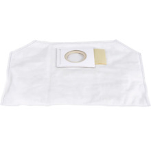 Sac d'aspirateur en non-tissé avec raccord en carton, joint en caoutchouc et languette de fermeture pour aspirateur industriel.