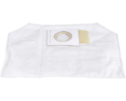 Sac d'aspirateur en non-tissé avec raccord en carton, joint en caoutchouc et languette de fermeture pour aspirateur industriel.