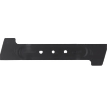 Ersatzmesser für Rasenmäher aus robustem Metall mit drei Befestigungslöchern.