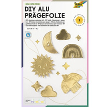 folia DIY Aluminium-Prägefolie extra stark, 18,5 mal 29 Zentimeter, 70 Mikrometer, 3 Blatt für Bastelarbeiten