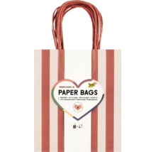 Sacs en papier Folia Stripes Classic, taille M, lot de 8 pièces, sacs cadeaux rayés avec poignée.