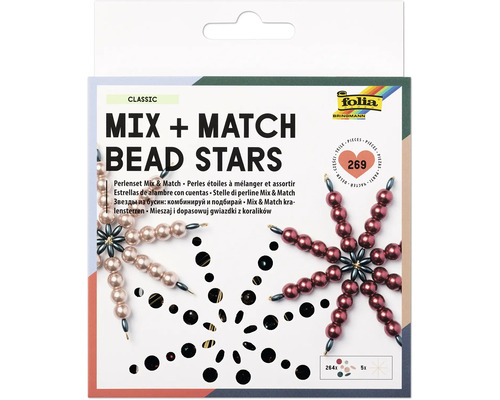 Kit de perles Folia Mix and Match étoiles, kit créatif pour étoiles en perles, 269 pièces