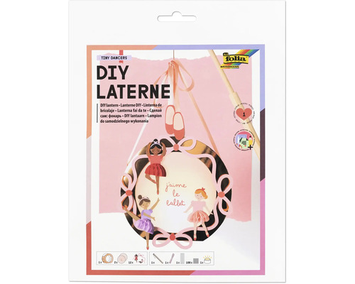 Folia DIY Laternen-Bastelset Tiny Dancers mit Ballett-Motiv und Ballerinas.