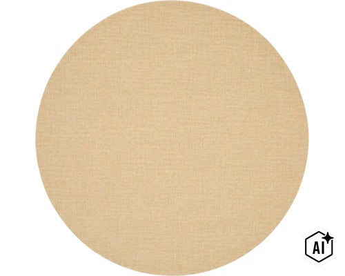 Tapis rond avec structure tissée fine. (Image AI modified or generated)