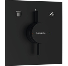 Mitigeur monocommande encastré Hansgrohe pour deux consommateurs carré avec logo Hansgrohe