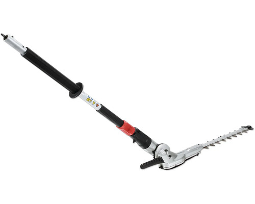 Taille haie telescopique avec long manche et tete de coupe reglable pour entretien des haies