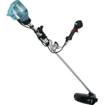 Débroussailleuse Makita avec poignée ergonomique en double guidon et moteur électrique pour l'entretien du jardin.