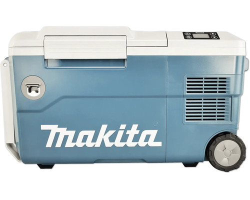 Glacière et chauffe-plat à batterie Makita avec écran intégré et roulettes
