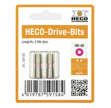 Embouts de vissage HECO-Drive HD-40, lot de deux pièces sous blister