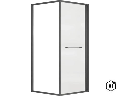Cabine de douche d angle avec porte coulissante et profilés en aluminium (Image AI modified or generated)