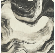 Papier peint avec un motif de vagues abstraites en lignes courbes et une surface texturée.