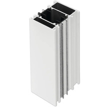 Ein vertikales Aluminiumprofil für Schiebetüren als Rahmenelement im Querschnitt.